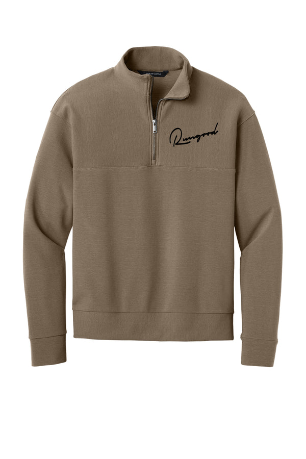 RunGood Script Quarter Zip - Warm Taupe