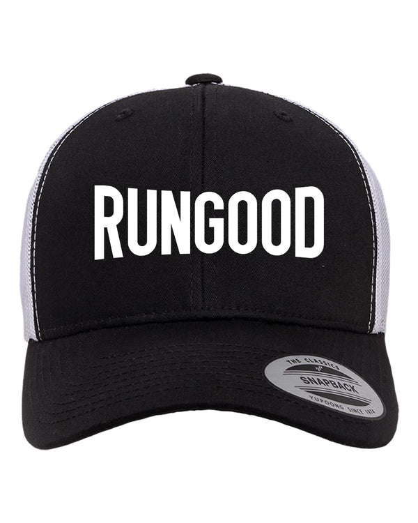 RUNGOOD Arch Trucker Hats - Black and White